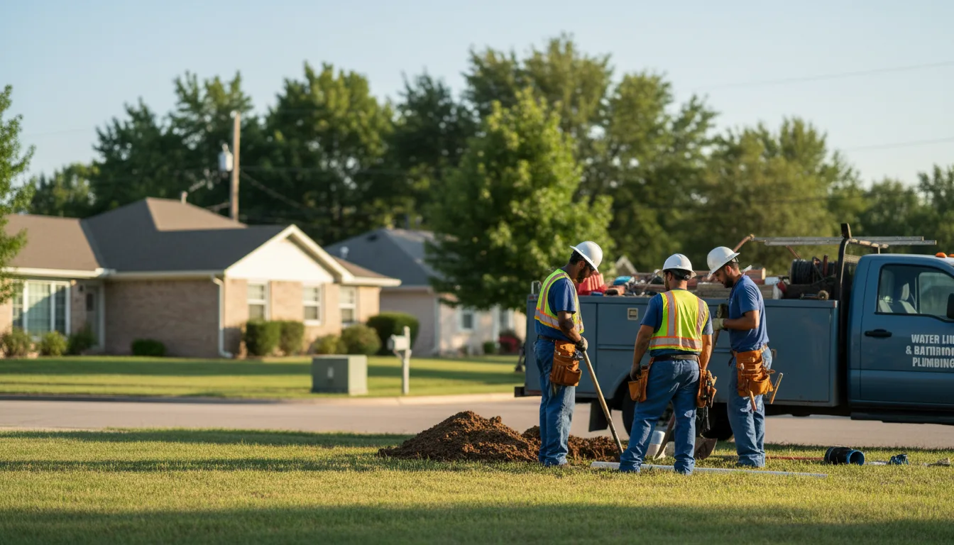 Residential water line and bathroom plumbing service in Villas, NJ